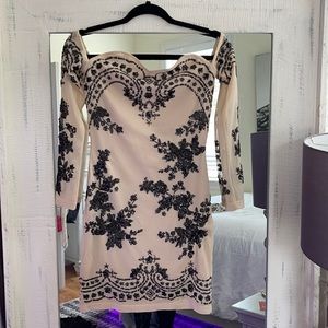 Boohoo Tan Sequin Dress
